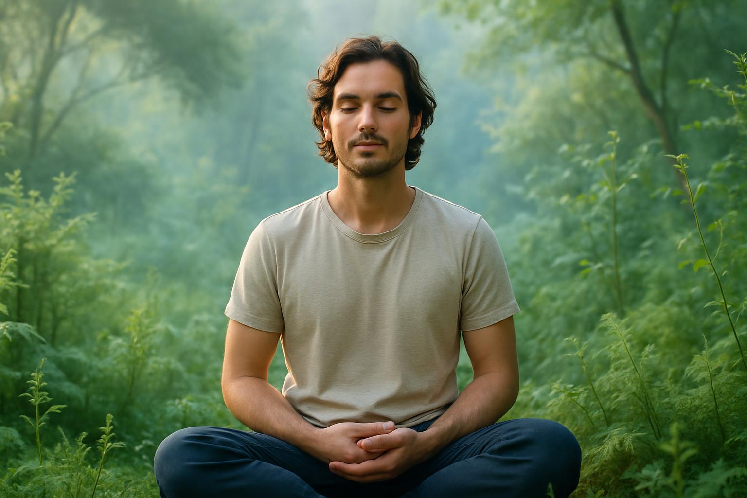 Persona meditando para manejar ansiedad